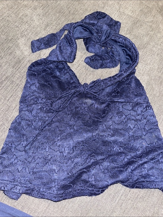 PacSun Tops - PacSun Dark Navy Textured Halter Tank